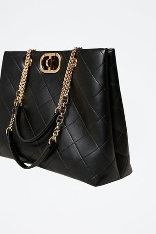 Sac porté épaule en cuir - Noir