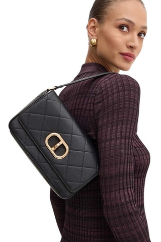 Sac porté épaule en cuir - Noir