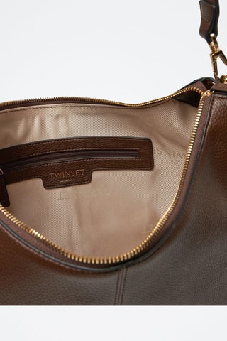 Sac porté épaule en cuir - Marron foncé