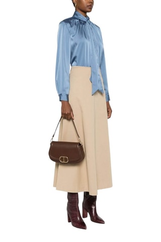 Sac bandoulière en cuir - Marron foncé