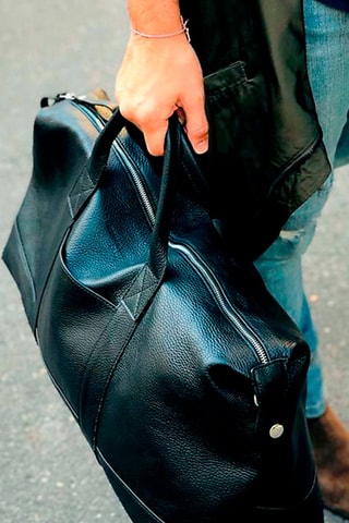 Mala bowling de couro Saulu - Preto