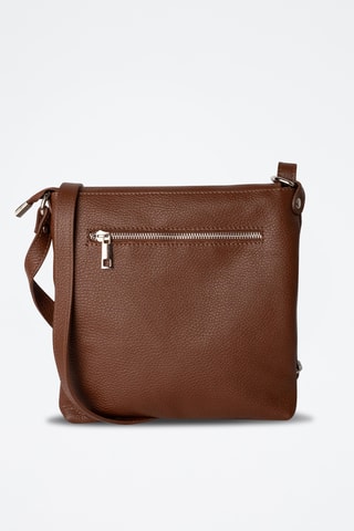 Mala a tiracolo de couro Franz - Castanho