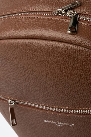 Mochila de couro Mini Jonas - Castanho