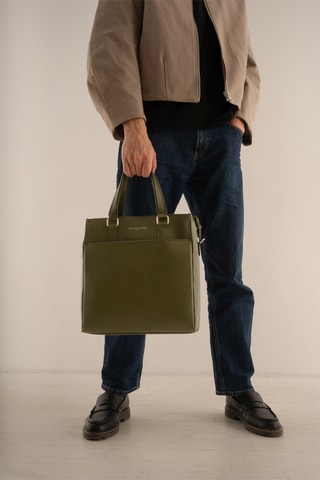 Leren Totebag Ethan - Groen