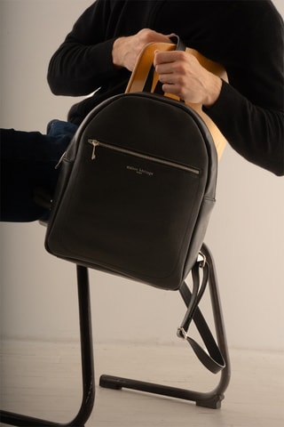 Mochila de couro Mini Jonas - Preto