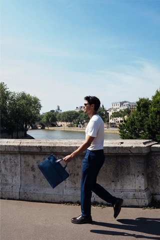 Leren Aktetas Lupo - Marineblauw