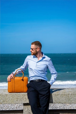 Leren Schoudertas Césare - Bruin