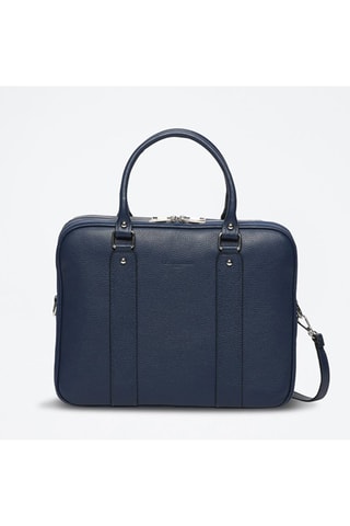 Pasta em couro Cesare - Azul-marinho