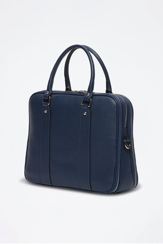 Pasta em couro Cesare - Azul-marinho