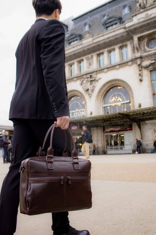 Porta-documentos em couro Donatello - Castanho