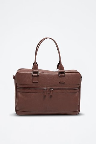 Porta-documentos em couro Sandro - Castanho