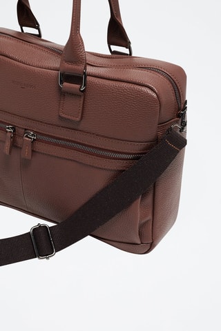 Porta-documentos em couro Sandro - Castanho