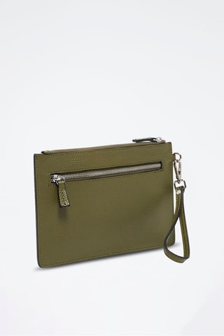 Pochete em couro Mini Leo - Verde