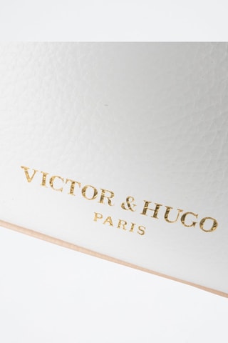 Mala de couro Giverny e - Branco, azul, dourado e rosa