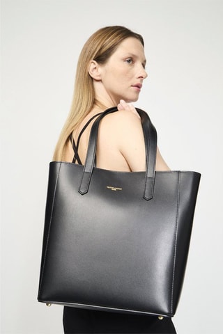 Mala shopper em couro Bold - Preto