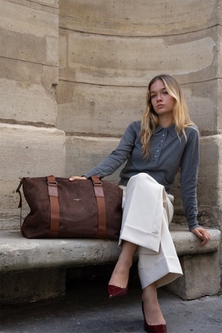 Mala shopper em couro - Castanho - Castanho