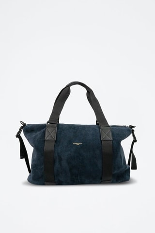 Mala shopper em couro - Azul-marinho - Azul e preto