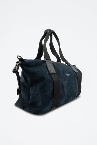 Mala shopper em couro - Azul-marinho - Azul e preto