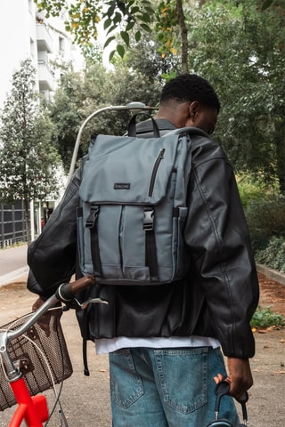 Mochila - Cinzento-escuro - Cinzento e preto