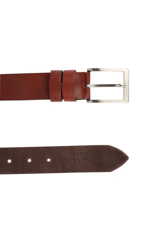 Cinto em couro Giulio Castanho - 120 cm - Castanho