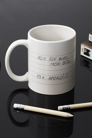 Mug en céramique pense-bête - 9.5 x 8 x 8 cm