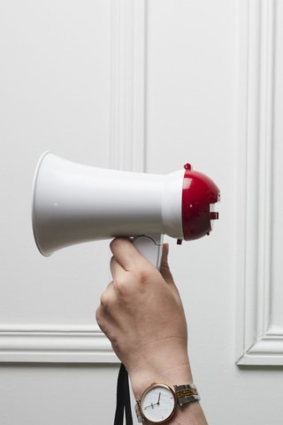 Mégaphone - Blanc et rouge
