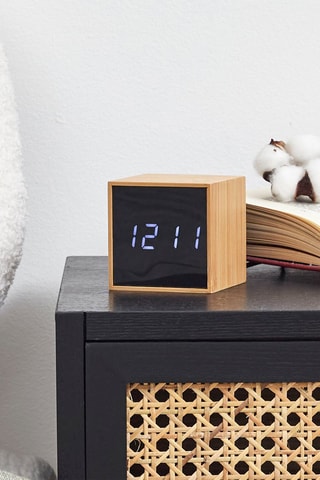 Réveil LED en bambou - Naturel