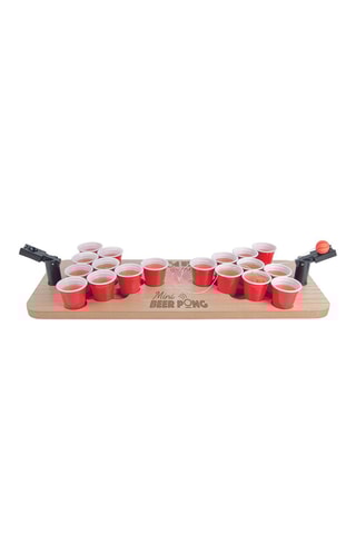 Beer pong catapulte - Rouge et naturel