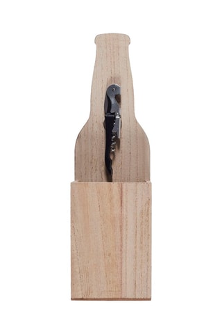 Bouteille collectionneur de capsules et tire-bouchon - 10,5 x 35 x 6,5 cm