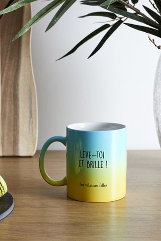 Mug tie & dye en grès Lève toi et brille - 8 x 8 x 9,6 cm