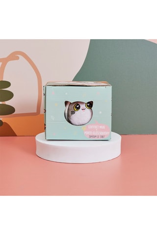 Mug en dolomite et porte-clés - Blanc et gris