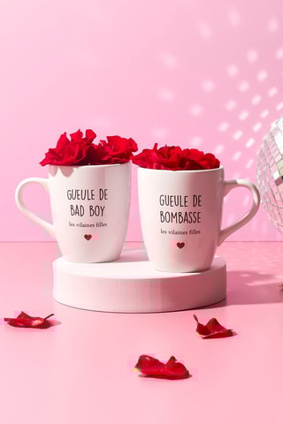 Mugs duo Bad boy/Bombasse en New Bone China - 9.4 x 7.8 x 7.8 cm