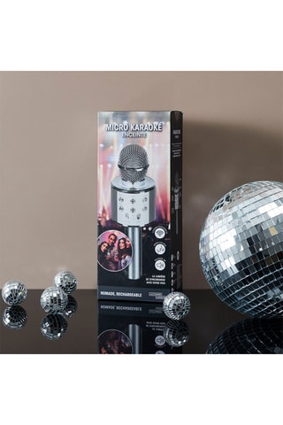 Micro enceinte karaoké sans fil - 3 W - Argenté