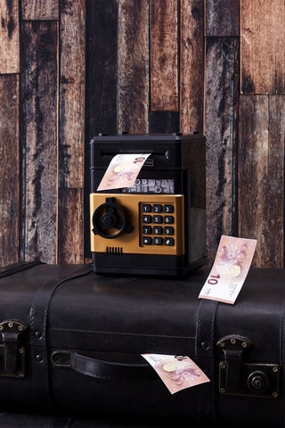 Tirelire-coffre - Noir et marron