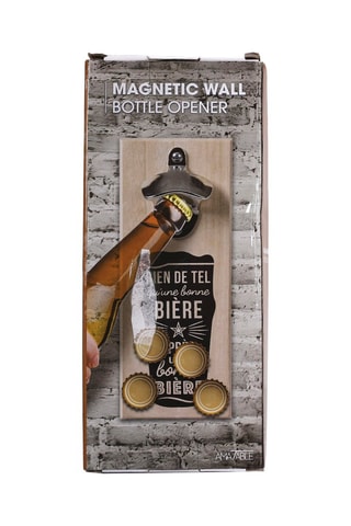 Décapsuleur mural aimanté en pin - 8 x 20 x 4 cm