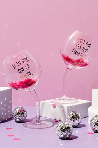 Coffret de 2 verres penchés - 10.7 x 9 x 21 cm