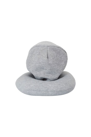 Coussin de voyage à capuche - Gris clair chiné - 31 x 9 x 28 cm