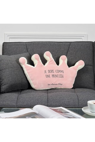 Coussin couronne - Rose - 35 x 37 cm