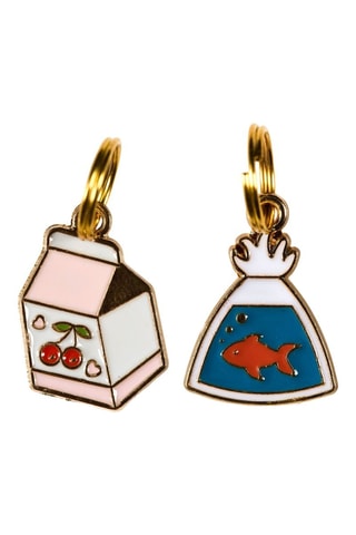 Duo de médailles pour colliers d'animaux - Modèle aléatoire