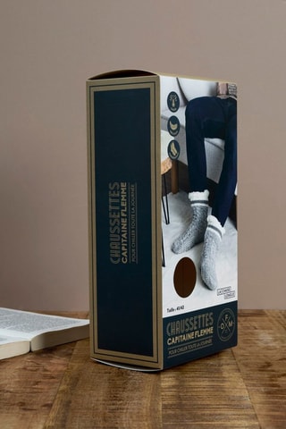 Chaussettes fourrées antidérapantes - Gris clair