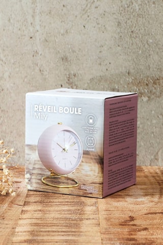Réveil boule Mily - Rose - 9 x 10,4 x 7,5 cm