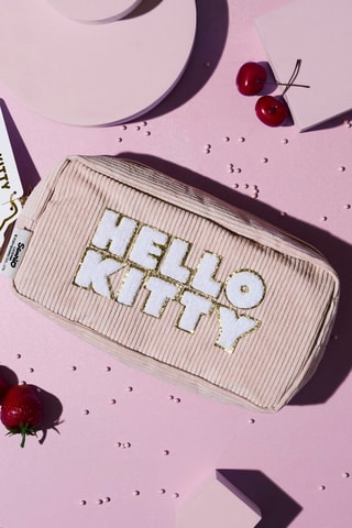 Trousse de toilette en velours Hello Kitty Sanrio - Rose