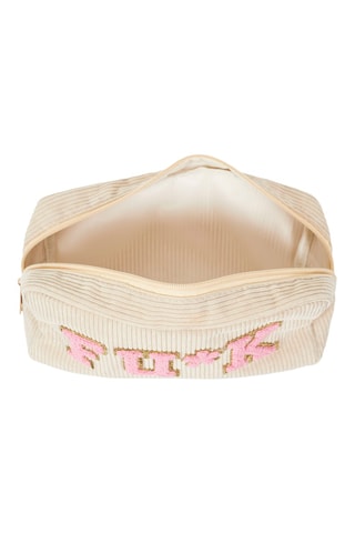 Trousse de toilette velours F*CK - Beige