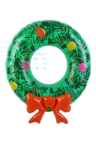 Couronne de Noël gonflable - Vert et rouge