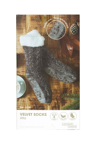 Chaussettes velours Chenille Alta - Gris