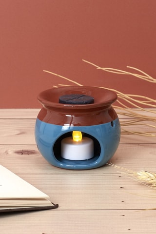 Diffuseur de parfum en céramique - Bleu et marron