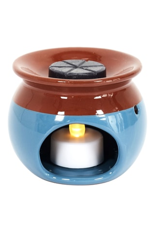 Diffuseur de parfum en céramique - Bleu et marron