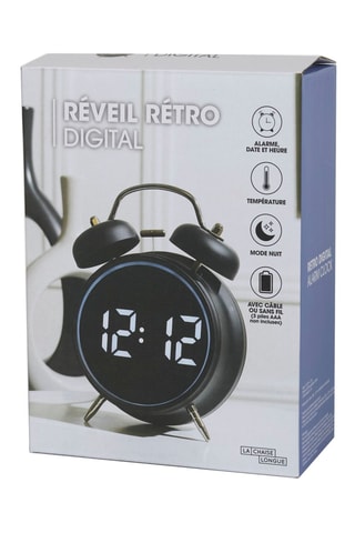 Réveil Rétro Digital - Noir