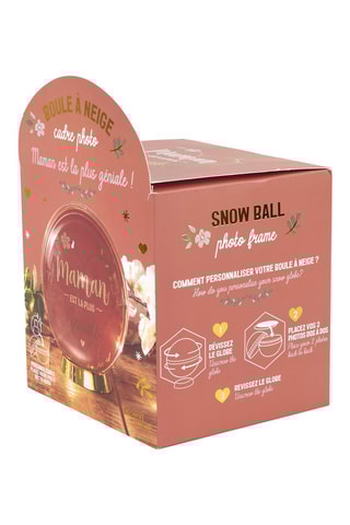 Boule à neige cadre photo "Maman" - Rouge