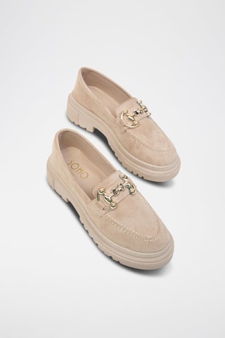 Mocassins com plataforma - Bege